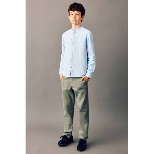 Mango Kids regular chino kaki Broek Groen Jongens Stretchkatoen Effen - maat 134 afbeelding