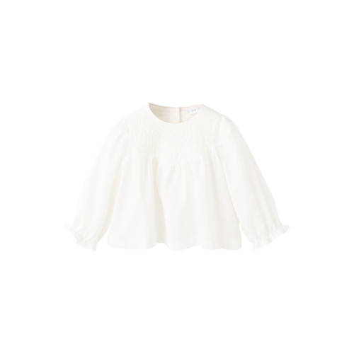 Mango Kids blousetop wit Meisjes Katoen Ronde hals Effen - maat 74 afbeelding
