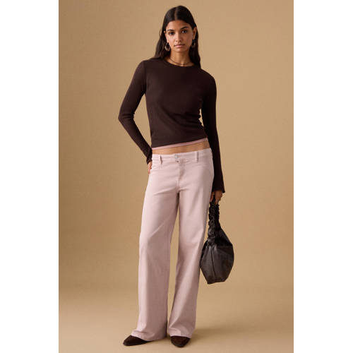 MANGO TEEN low waist wide leg jeans lichtroze Meisjes Denim Effen