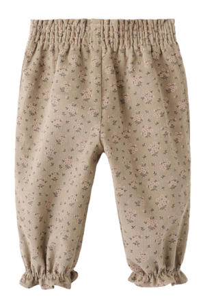 gebloemde casual broek lichtbruin