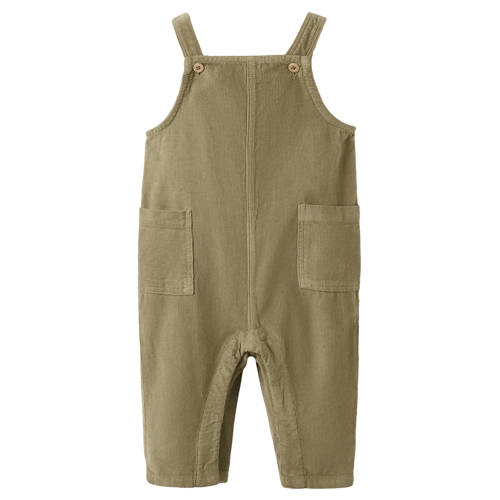 Mango Kids olijfgroen Boxpak Jongens Corduroy Vierkante hals Effen - maat 80 afbeelding