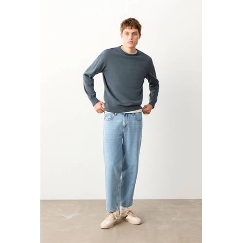 MANGO TEEN regular waist regular fit jeans light blue denim Blauw Effen - maat 175(M) afbeelding