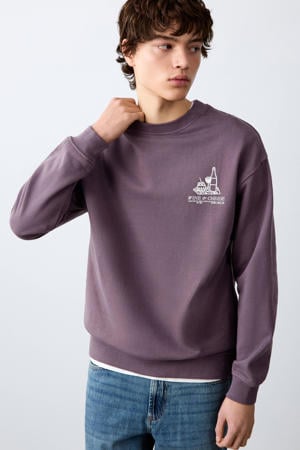 sweater met backprint paars