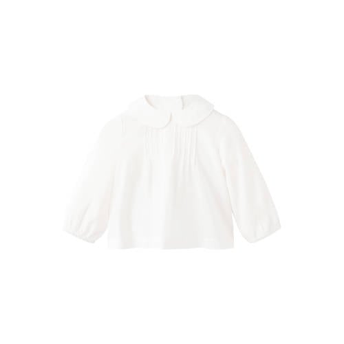 Mango Kids blousetop wit Meisjes Katoen Peter Pan-kraag Effen - maat 68 afbeelding