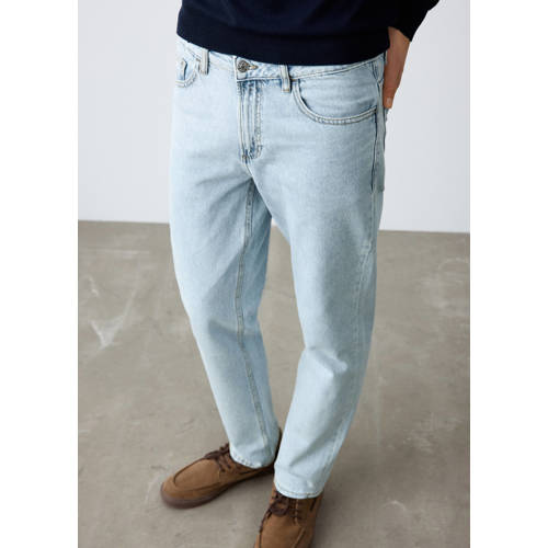 MANGO TEEN regular waist regular fit jeans light blue denim Blauw Effen - maat 164(XS) afbeelding