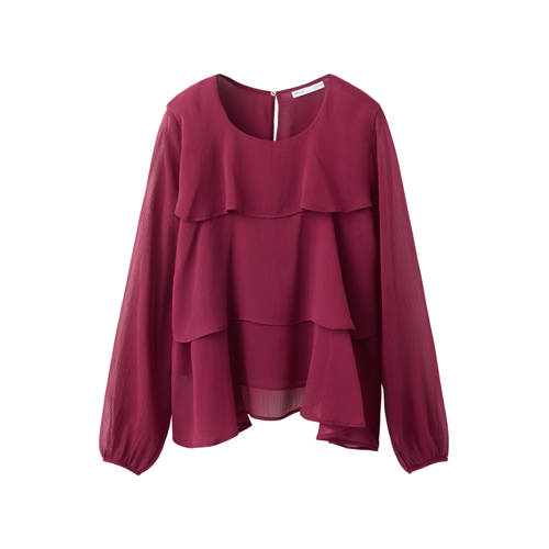 MANGO TEEN blousetop paars Meisjes Polyester Ronde hals Effen - maat 152(XXS) afbeelding