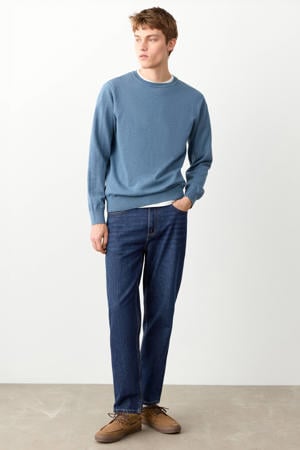 regular waist regular fit jeans dark blue denim