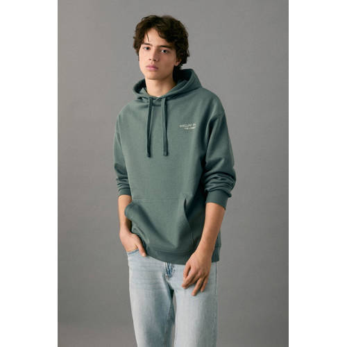 MANGO TEEN hoodie met backprint groen Sweater Backprint - maat 170(S) afbeelding