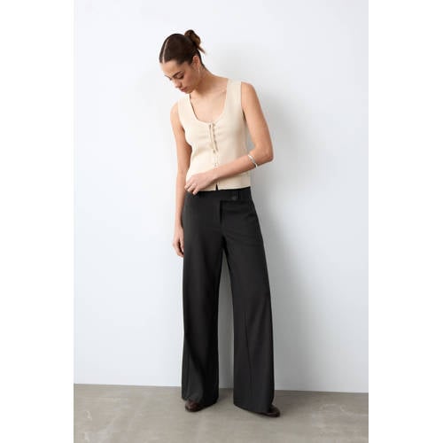 MANGO TEEN pantalon grijs Broek Meisjes Polyester Effen - maat 164(S) afbeelding