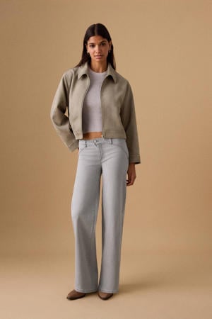 low waist straight leg jeans grey denim
