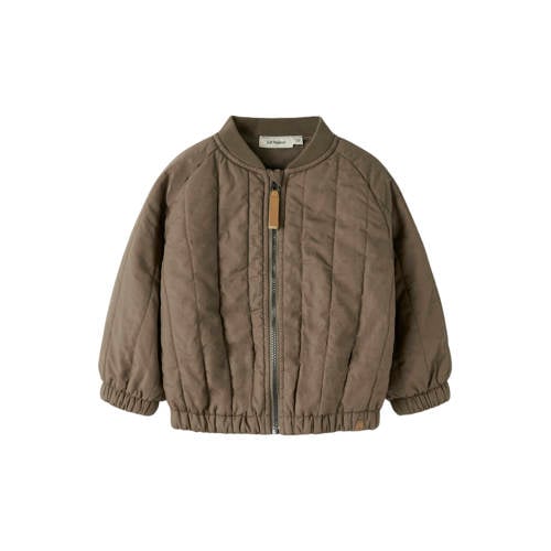 LIL' ATELIER MINI bomberjack bruin Jas Jongens Katoen Ronde hals Effen - maat 104 afbeelding