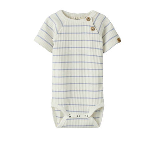 LIL' ATELIER BABY gestreepte romper wit Jongens Katoen Ronde hals Streep - maat 62 afbeelding