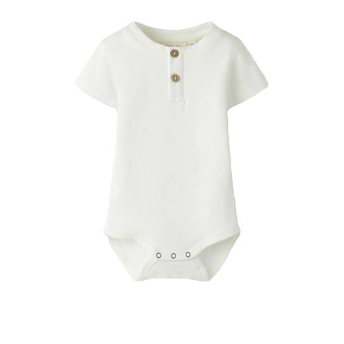 LIL' ATELIER BABY romper wit Jongens Katoen Henleykraag Effen - maat 62 afbeelding