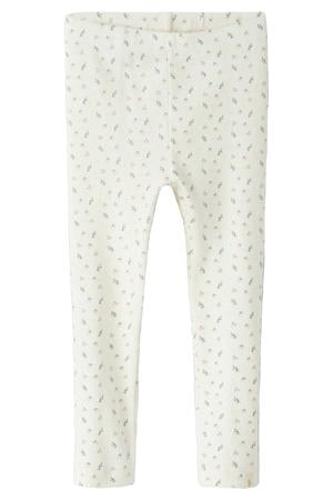 slim gebloemde legging wit