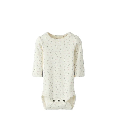 LIL' ATELIER BABY romper wit/roze/groen Meisjes Katoen Ronde hals All over print - maat 56 afbeelding