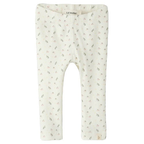 LIL' ATELIER BABY regular gebloemde legging wit Meisjes Katoen Bloemen - maat 74 afbeelding