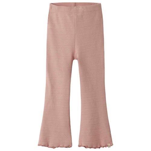 LIL' ATELIER MINI bootcut casual broek roze Meisjes Katoen Effen - maat 110 afbeelding