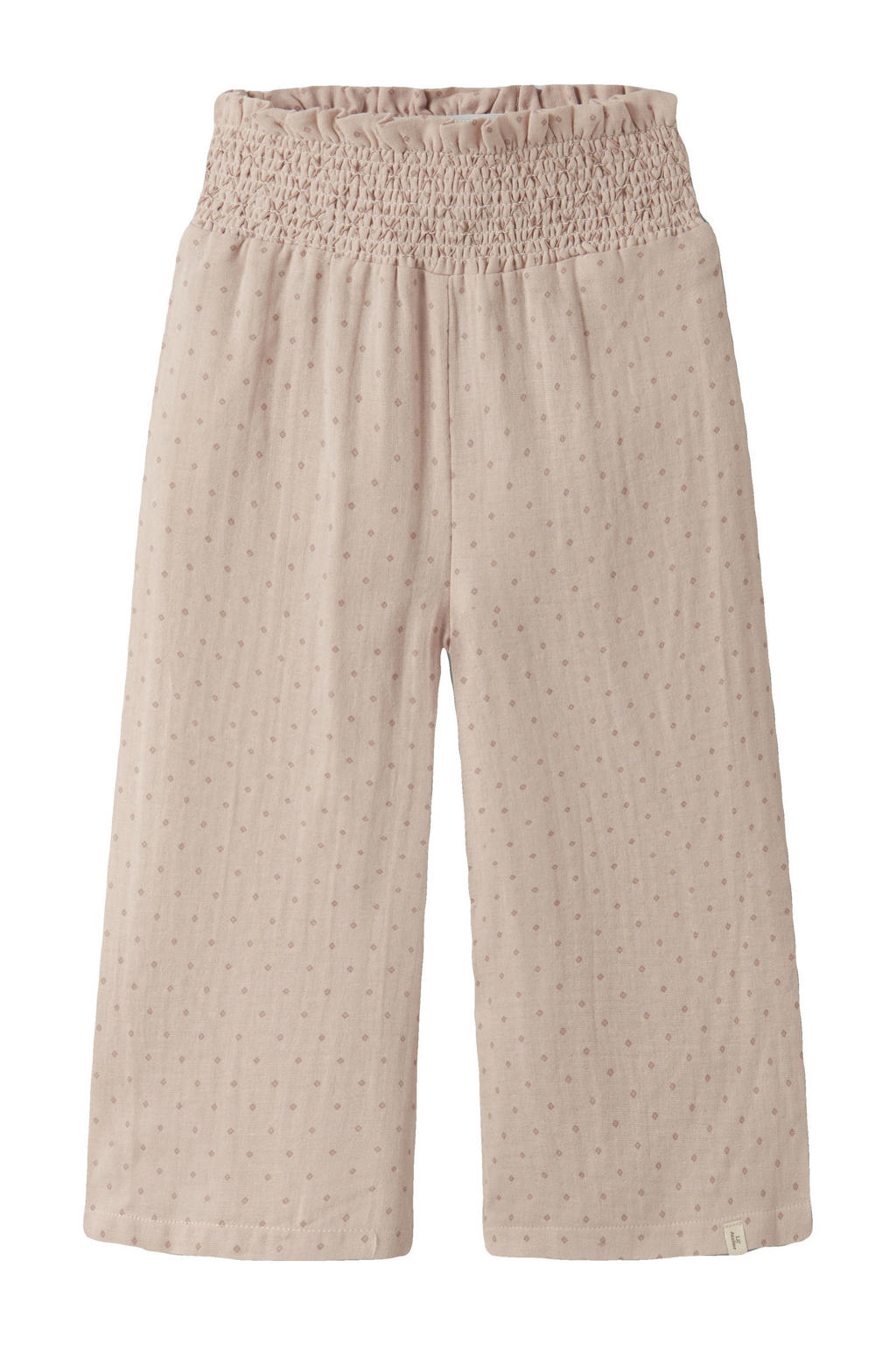 Lichtroze meisjes LIL' ATELIER MINI wide leg babybroek van katoen