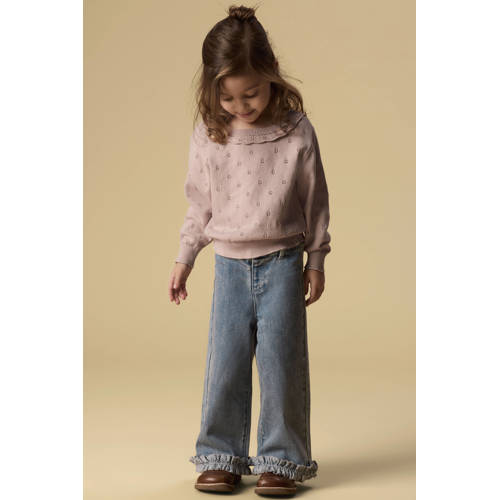 LIL' ATELIER MINI NMFDAMLA wide leg jeans dark blue denim Blauw Effen - maat 110 afbeelding