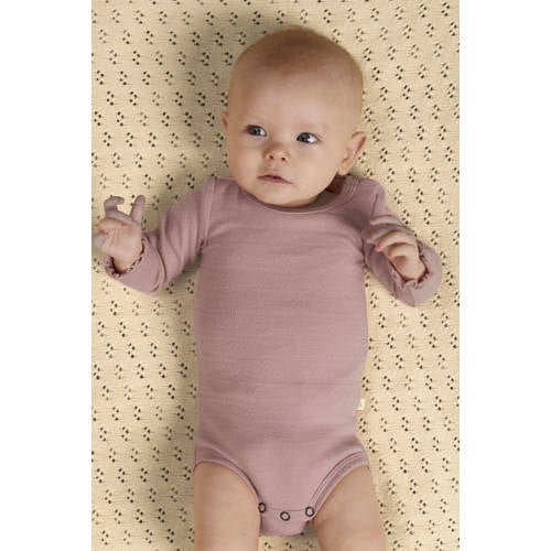 LIL' ATELIER BABY romper oudroze Meisjes Katoen Ronde hals Effen