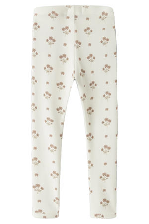 slim gebloemde legging ecru