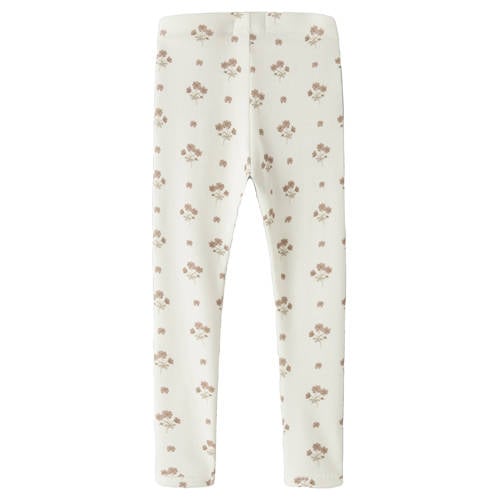 LIL' ATELIER MINI slim gebloemde legging ecru Meisjes Katoen Bloemen - maat 110 afbeelding