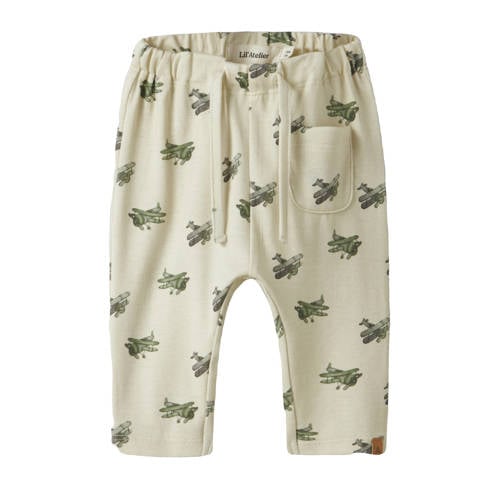 LIL' ATELIER BABY loose casual broek ecru Jongens Katoen All over print - maat 86 afbeelding