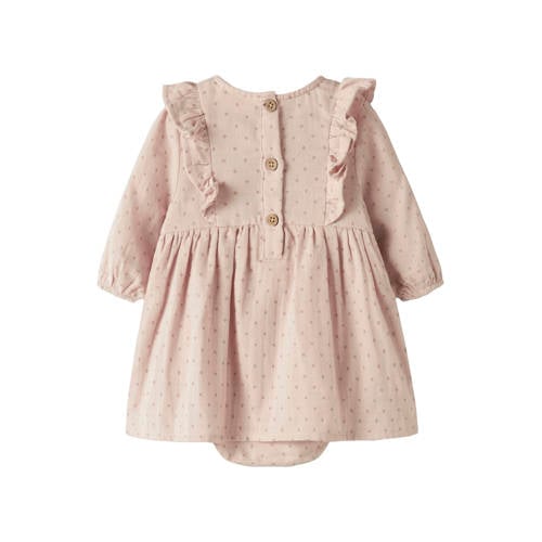 LIL' ATELIER BABY korte jurk beige Meisjes Katoen Ronde hals All over print - maat 68 afbeelding