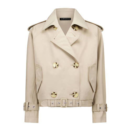 Airforce trenchcoat beige Jas Meisjes Polyester Klassieke kraag Effen - maat 10 afbeelding