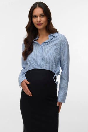 zwangerschaps gestreepte T-shirt blauw