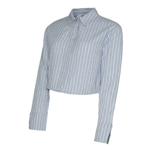 MAMALICIOUS zwangerschaps gestreepte T-shirt blauw Dames Katoen Ronde hals - maat L afbeelding