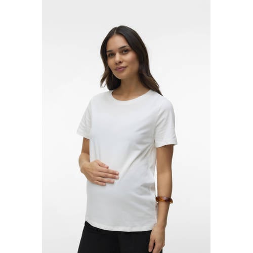 MAMALICIOUS zwangerschaps T-shirt groen Dames Katoen Ronde hals Effen - maat M afbeelding