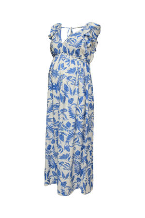 zwangerschaps maxi jurk blauw