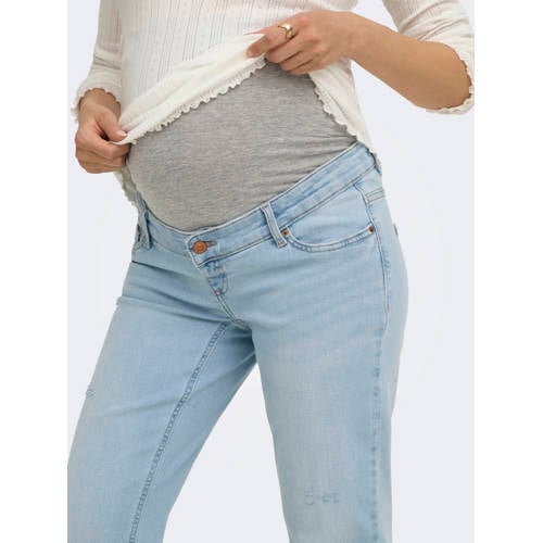 ONLY MATERNITY Olmblush high waist zwangerschapskleding flared jeans light blue denim Blauw Dames Stretchdenim - maat M-32 afbeelding