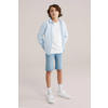 WE Fashion Blue Ridge slim fit denim short medium blue denim