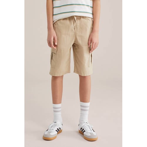 WE Fashion Blue Ridge cargo short lichtbruin Korte broek Jongens Katoen