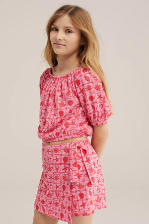 off shoulder top roze