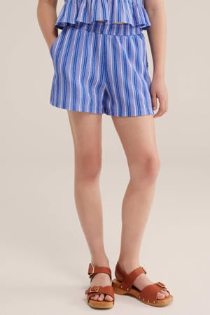 straight gestreepte casual short blauw