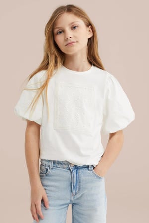 T-shirt broderie wit