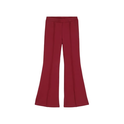 WE Fashion casual broek donkerrood Meisjes Polyester Effen
