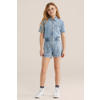 WE Fashion Blue Ridge Straight playsuit light blue denim