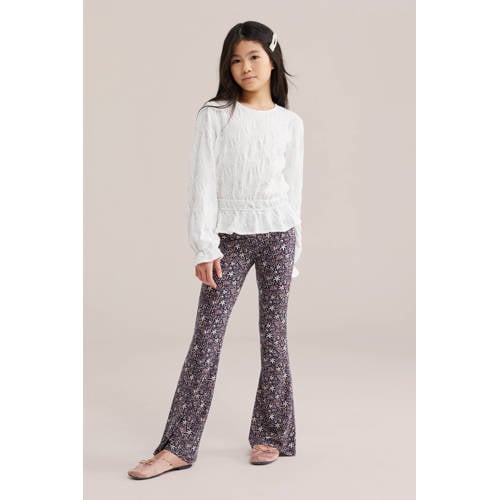 WE Fashion flared legging bruin Meisjes Viscose All over print