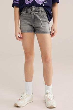 denim slim short grey denim
