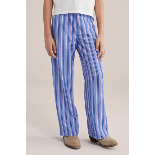 WE Fashion palazzo broek blauw Meisjes Polyester Meerkleurig