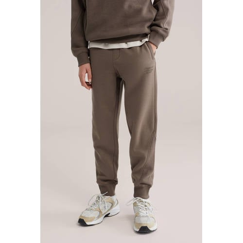 WE Fashion slim sweatpants bruin Broek Effen