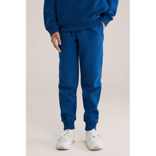 WE Fashion slim sweatpants marineblauw Broek Effen