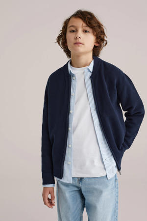 gebreid vest donkerblauw