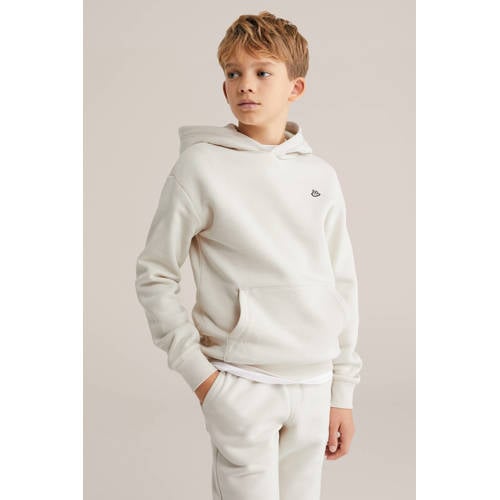 WE Fashion hoodie ecru Sweater Effen - maat 110/116 afbeelding