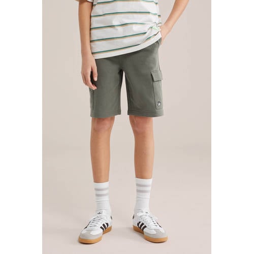 WE Fashion sweatshort donkergroen Korte broek Effen