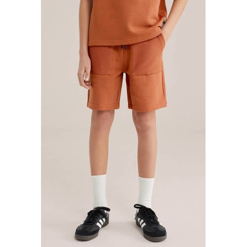 WE Fashion sweatshort brique Korte broek Oranje Effen - maat 122 afbeelding